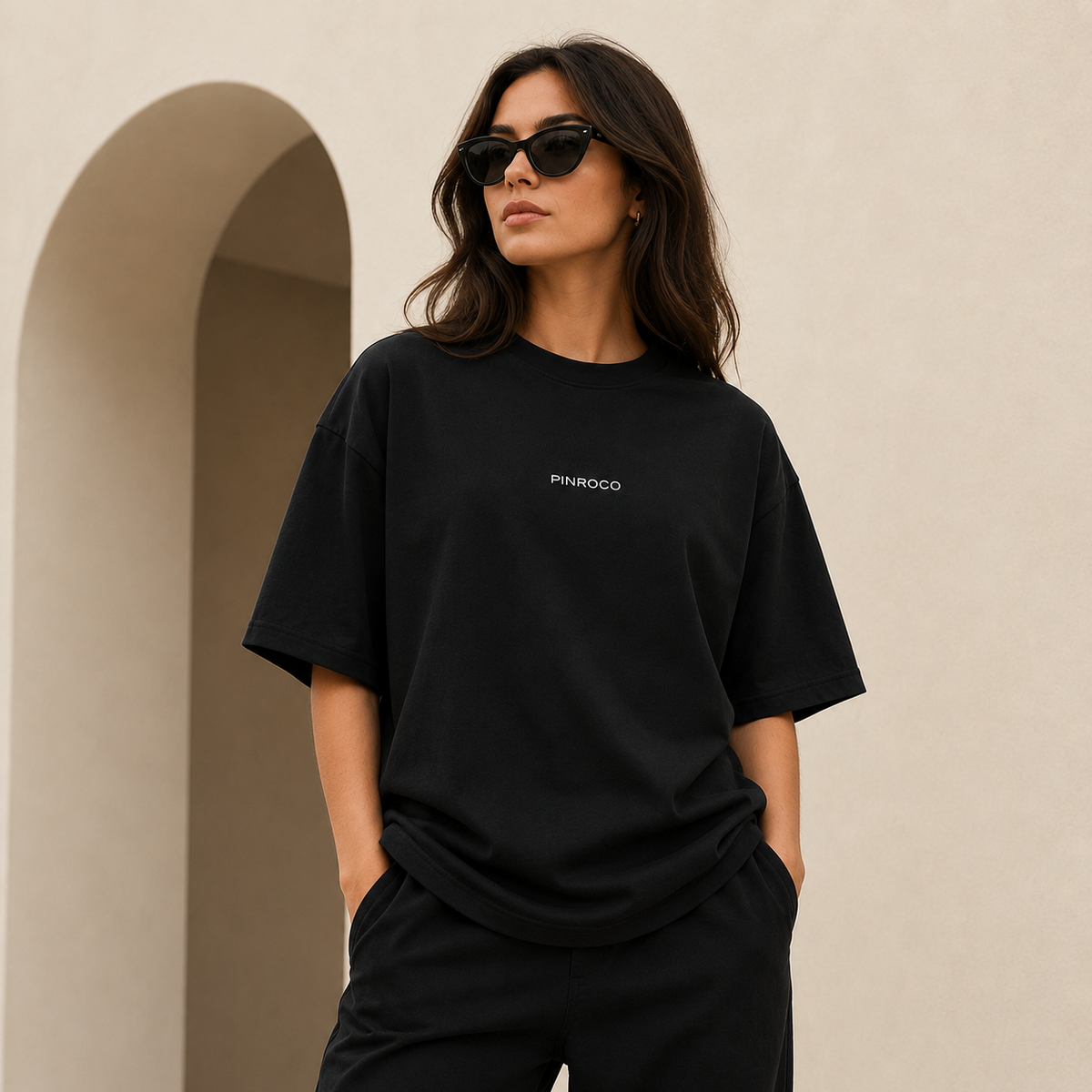 PINROCO Essential Oversized T-Shirt — Black
