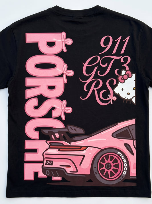 cute car × Hello Kitty Oversized T-Shirt
